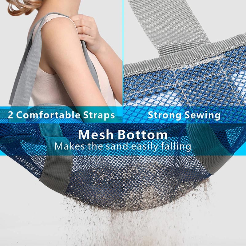 Large Capacity Beach Bag for Holiday Travel – Portable Mesh Shoulder Bag