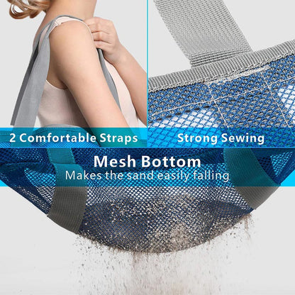 Large Capacity Beach Bag for Holiday Travel – Portable Mesh Shoulder Bag