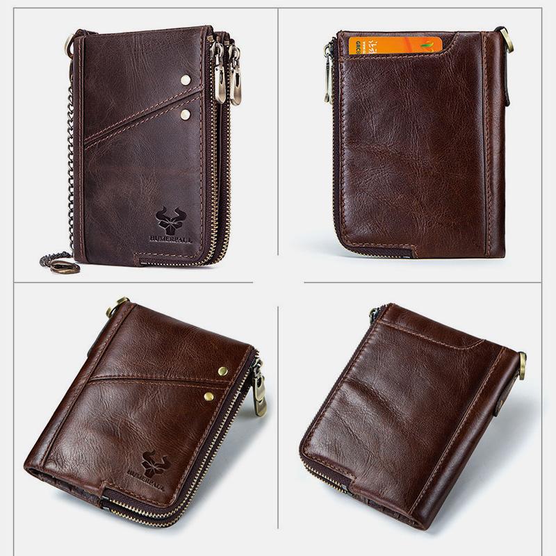 RFID Anti - theft Genuine Leather Multi - slot Bifold Wallet for Men - Stylish Business Wallet - VOTVO
