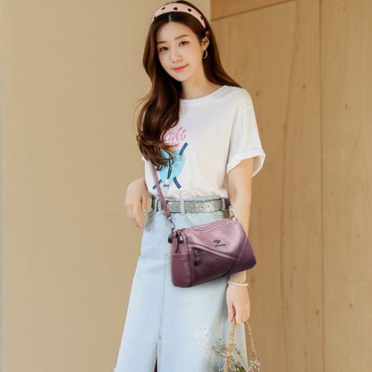 Retro Medium Sling Shoulder Bag for Women – Soft PU Leather Crossbody Handbag
