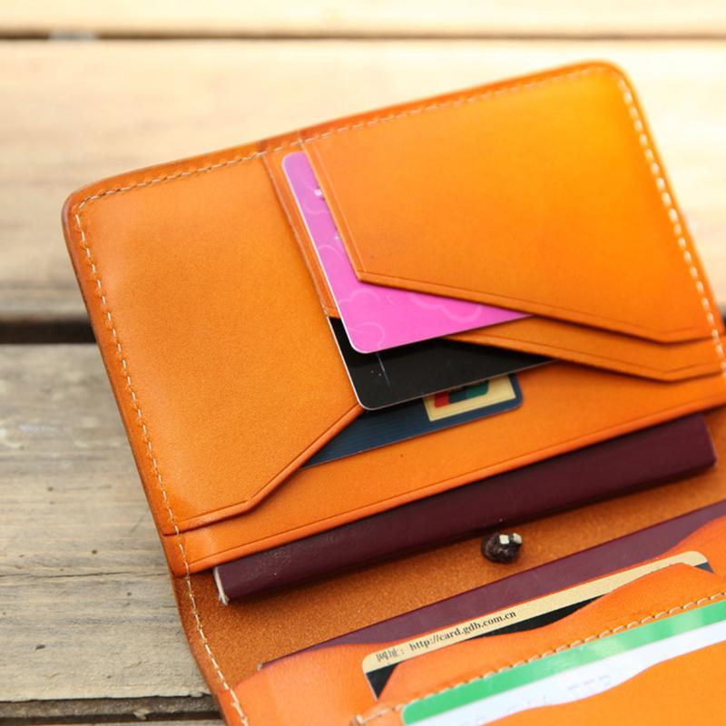 Real Leather Multifunctional Vintage Passport Holder & Card Case