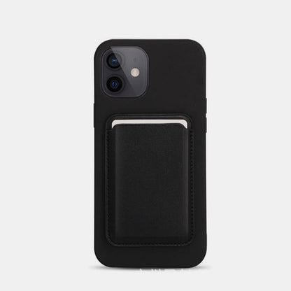 Portable Magnetic Suction Leather Card Holder Wallet for iPhone
