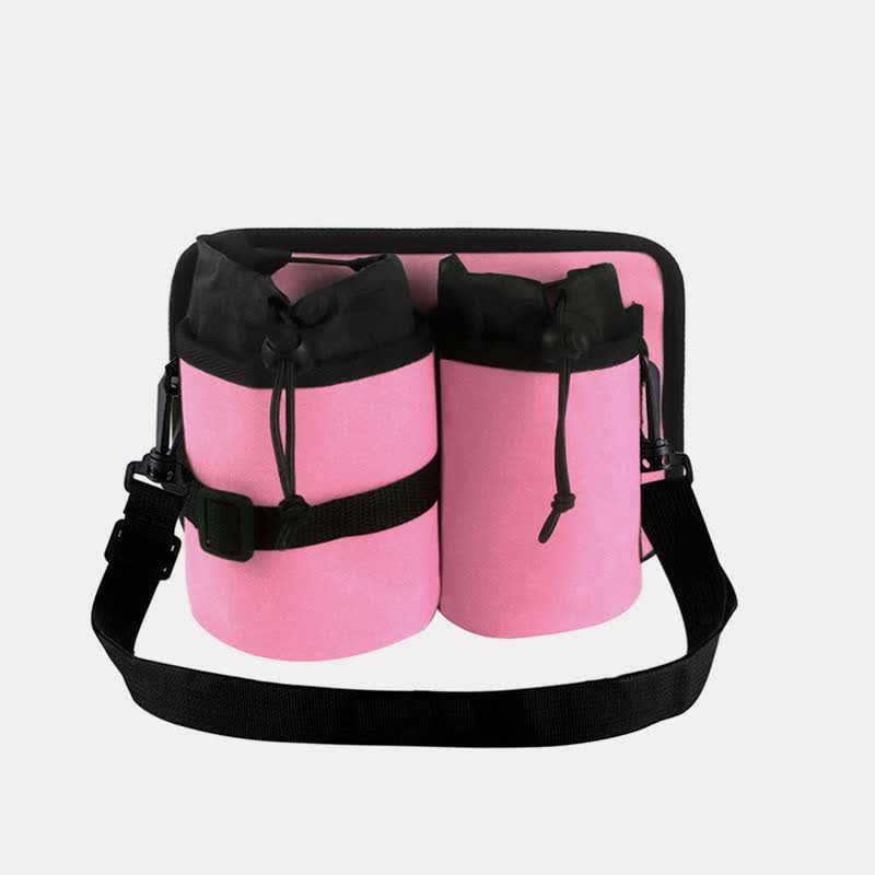 Portable Water Bottle Holder Pouch with 2 Bottle Pockets – Adjustable Carrier for Travel, Sports, and Daily Use - VOTVO