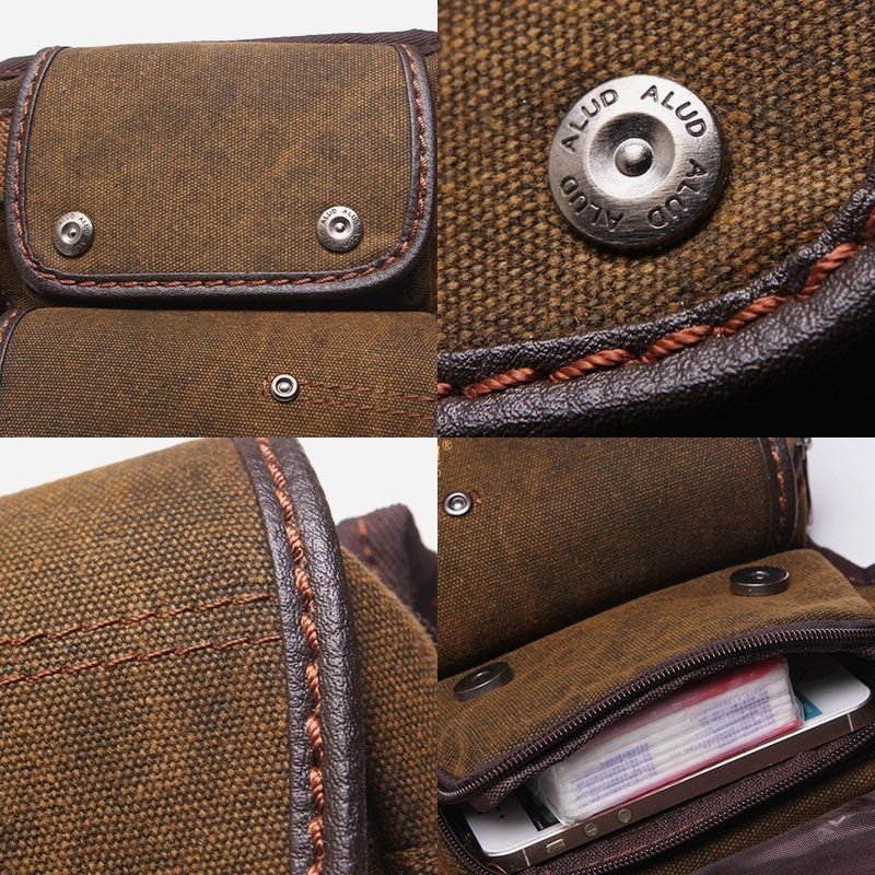 Men’s Retro Canvas Leg Bag – Outdoor Sports Crossbody with Adjustable Strap - VOTVO