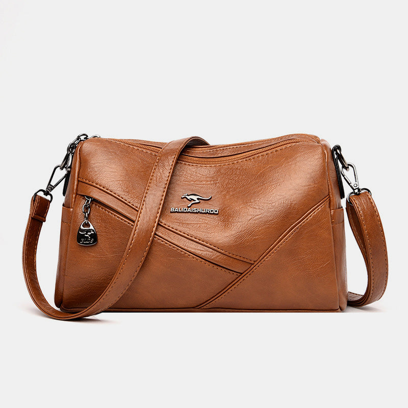 Retro Medium Sling Shoulder Bag for Women – Soft PU Leather Crossbody Handbag