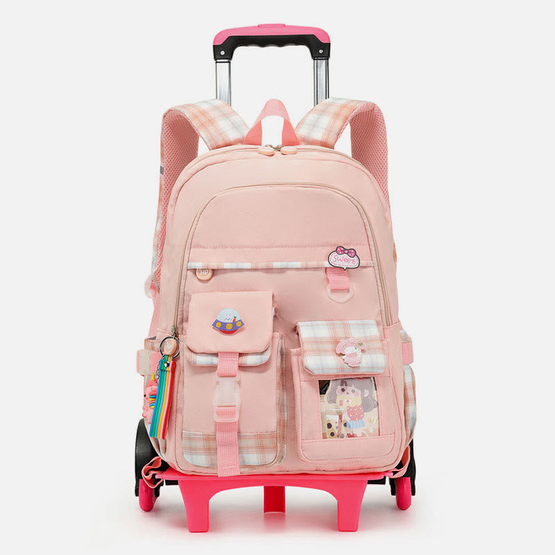 School Backpack for Kids – Cute Pattern Rolling Backpack with Adjustable Straps