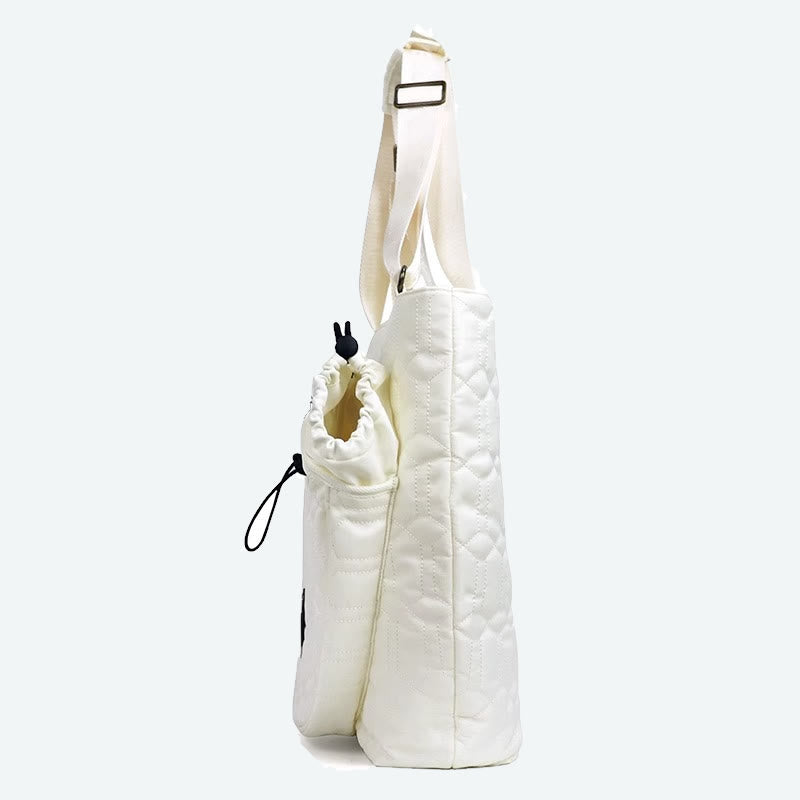 Women’s Nylon Racket Bag – White Outdoor Badminton Sports Shoulder Bag