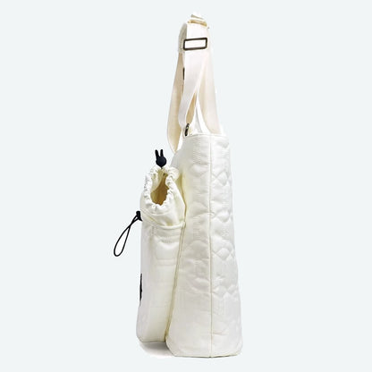 Women’s Nylon Racket Bag – White Outdoor Badminton Sports Shoulder Bag