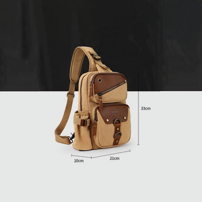 Sling Bag for Men – Retro Canvas Crossbody Chest Bag, Lightweight & Versatile for Daily Use and Travel - VOTVO