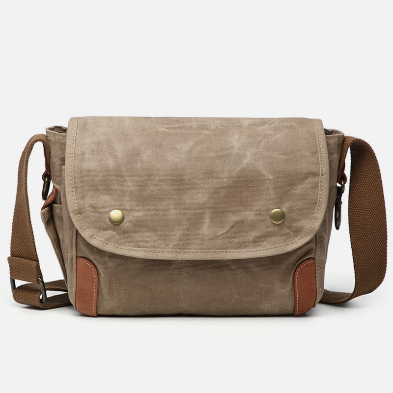 Retro Waterproof Canvas Crossbody Bag for Men – Commuter Messenger Purse