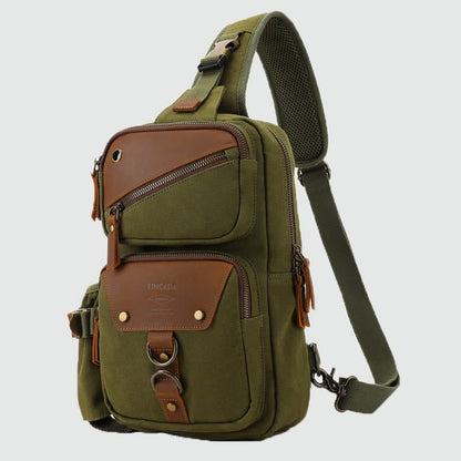 Sling Bag for Men – Retro Canvas Crossbody Chest Bag, Lightweight & Versatile for Daily Use and Travel - VOTVO