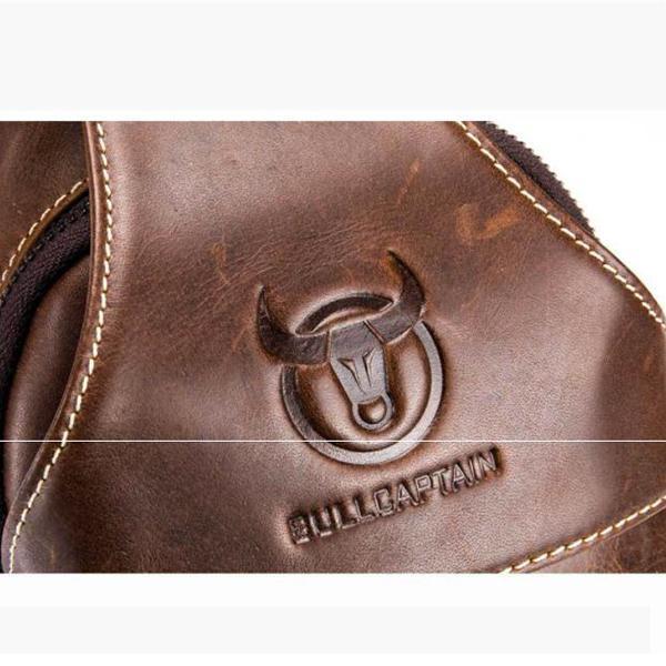 Men's Genuine Leather Sling Bag – Vintage Crossbody Backpack, Waterproof and Durable