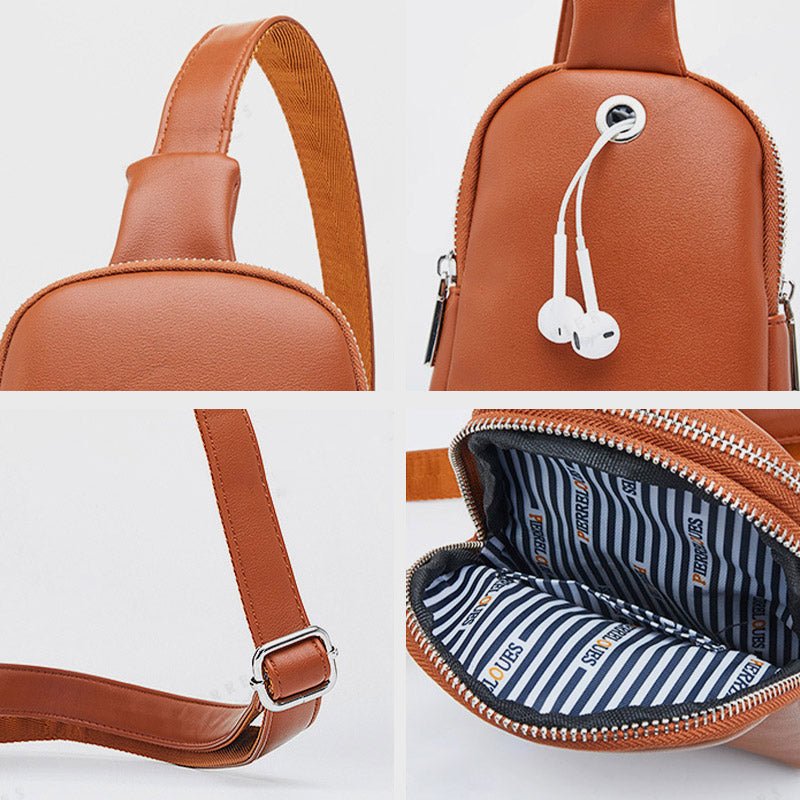 Lightweight Casual Sling Bag for Women – PU Leather Small Crossbody Backpack - VOTVO