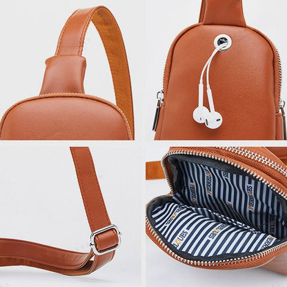 Lightweight Casual Sling Bag for Women – PU Leather Small Crossbody Backpack - VOTVO