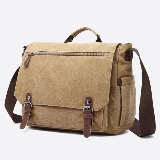 Messenger Bag for Men – Portable Large Capacity Canvas Business Briefcase