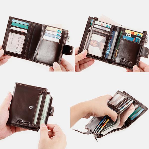 RFID Large Capacity Genuine Leather Multi - Card Wallet – Secure, Stylish, and Practical - VOTVO