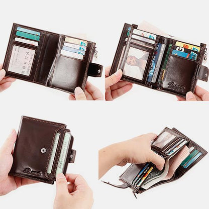RFID Large Capacity Genuine Leather Multi - Card Wallet – Secure, Stylish, and Practical - VOTVO
