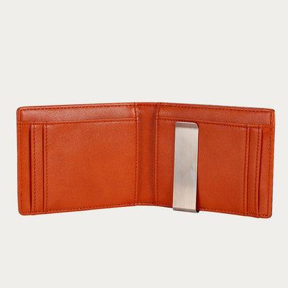 Minimalist Multi - Slot Bifold Card Holder RFID Blocking Wallet with Cash Clip - VOTVO