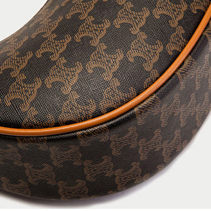 Retro Mini Dumpling Shoulder Bag – Classic PU Leather Clutch Handbag with Zipper Closure