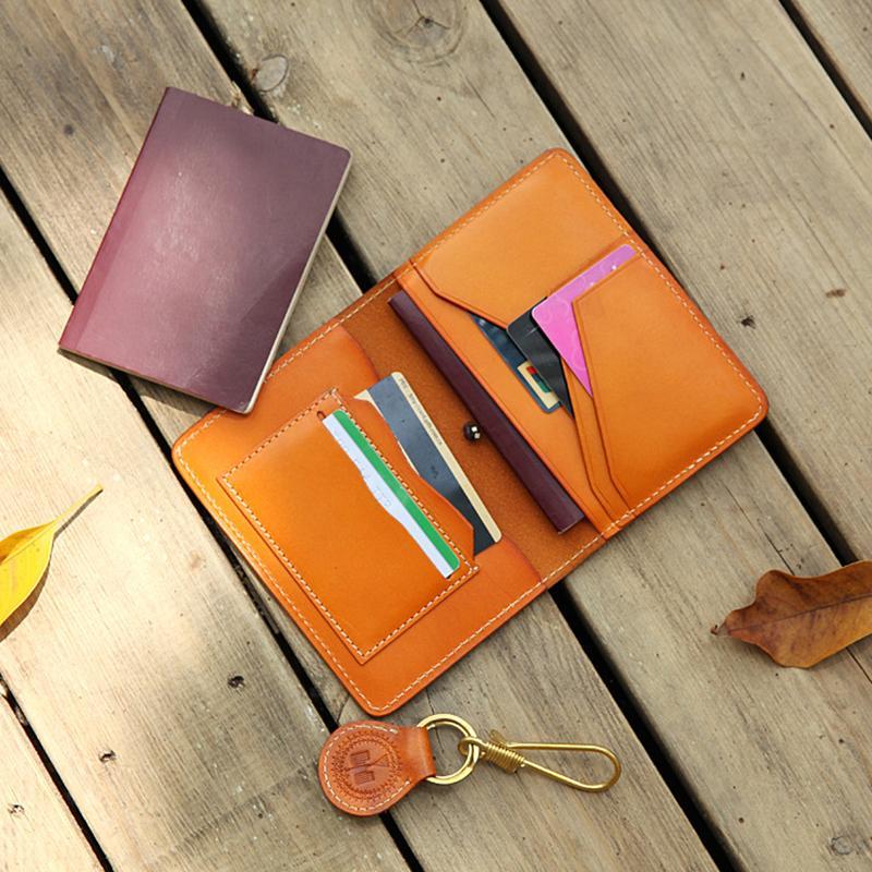Real Leather Multifunctional Vintage Passport Holder & Card Case