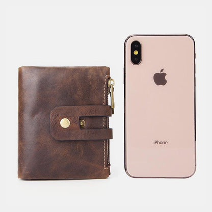 Multifunctional Double Zipper Vintage Wallet – Stylish and Practical - VOTVO