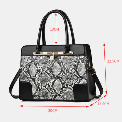Vintage Women's Top-Handle Satchel Purses Work Tote Shoulder Bag with Long Strap