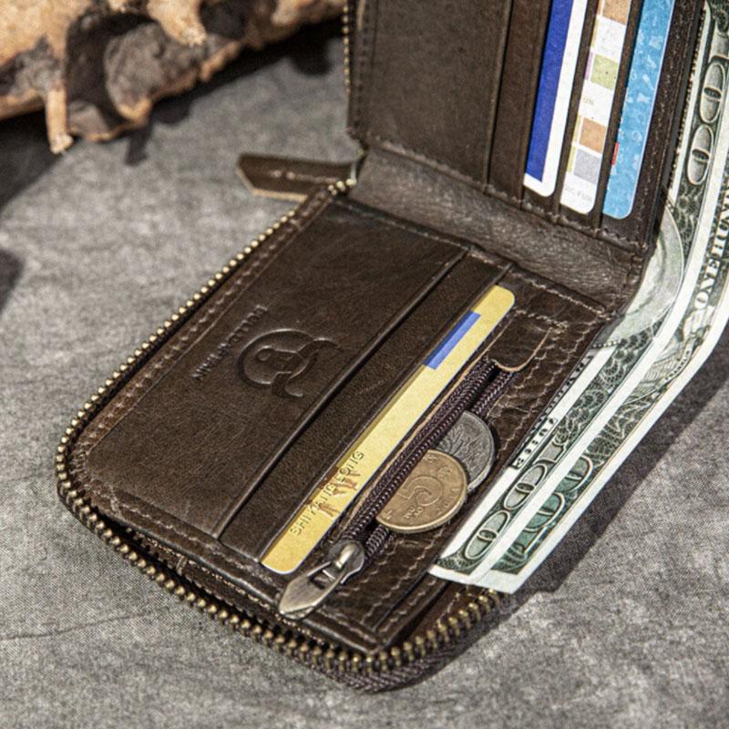 RFID Antimagnetic Vintage Genuine Leather Wallet - VOTVO