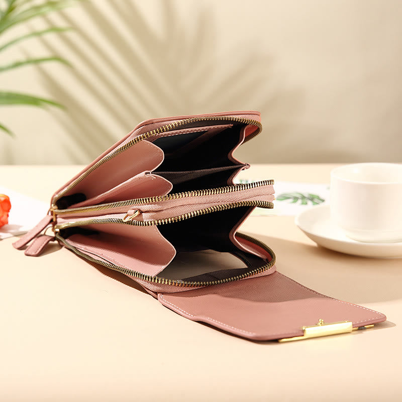 Lightweight Leather Phone Purse - Mini Crossbody Shoulder Bag & Cell Phone Pouch for Women