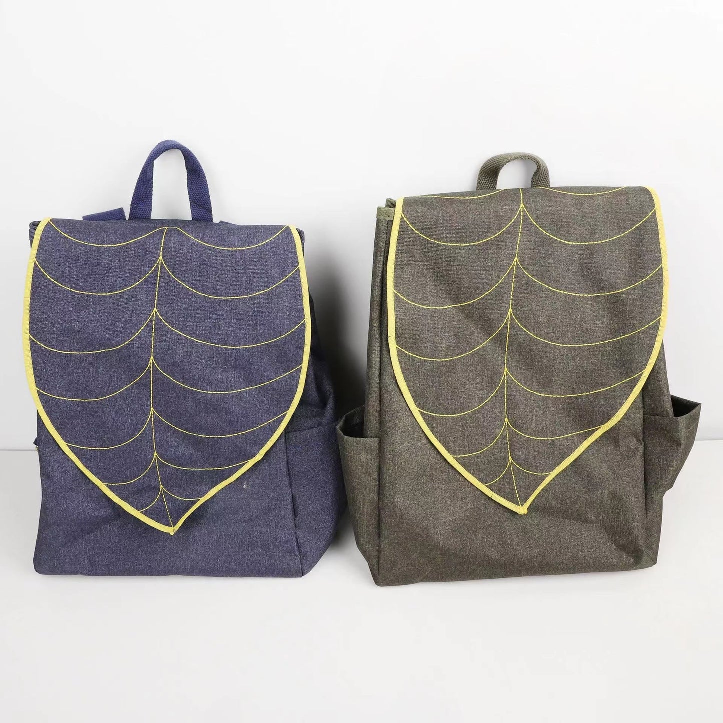 Leaf Pattern Stylish Backpack for Women – Durable Canvas Bag for Daily Use & Travel