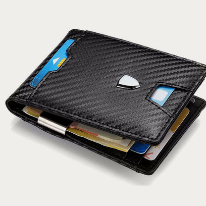 Minimalist Multi - Slot Bifold Card Holder RFID Blocking Wallet with Cash Clip - VOTVO