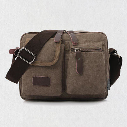 Borsa a tracolla in tela retrò da uomo - Borsa a tracolla casual