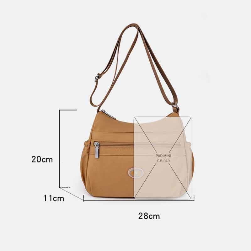 Multiple Color Crossbody Purse for Women - Large Nylon Commuter Bag