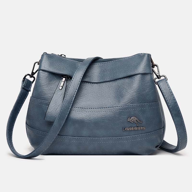 Triple Compartment Leather Handbag for Women Small Casual Crossbody Shoulder Bag - VOTVO