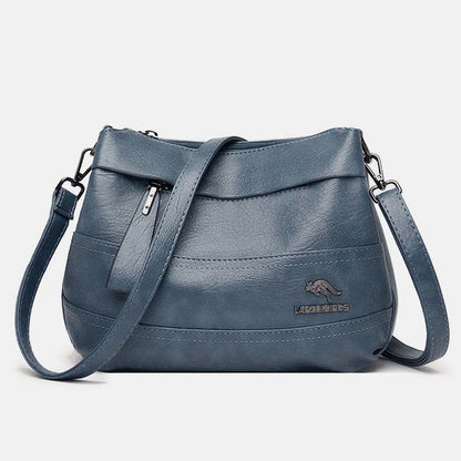 Triple Compartment Leather Handbag for Women Small Casual Crossbody Shoulder Bag - VOTVO
