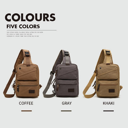 Sling Bag for Men - Retro Canvas Crossbody Fanny Pack Backpack