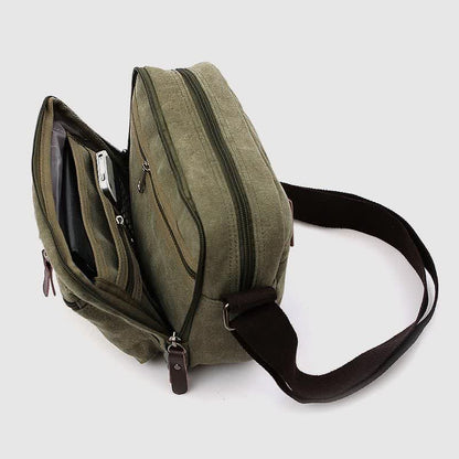 Borsa a tracolla in tela retrò da uomo - Borsa a tracolla casual
