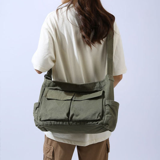 Multi - Pocket Canvas Crossbody Bag for Women | Retro Lightweight Shoulder Bag - VOTVO