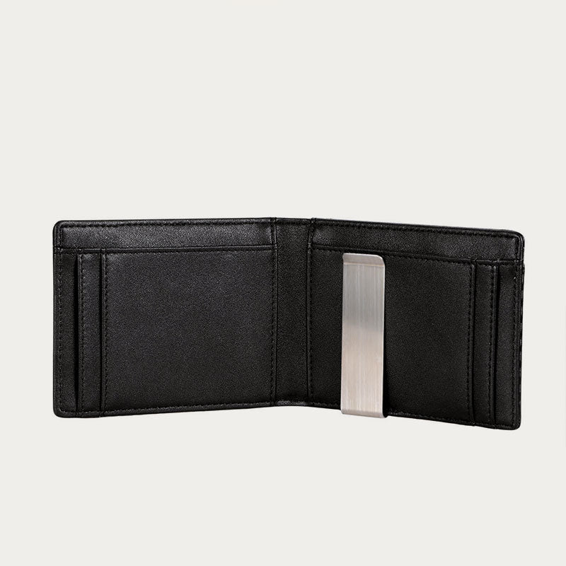 Minimalist Multi - Slot Bifold Card Holder RFID Blocking Wallet with Cash Clip - VOTVO