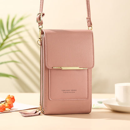 Lightweight Leather Phone Purse - Mini Crossbody Shoulder Bag & Cell Phone Pouch for Women