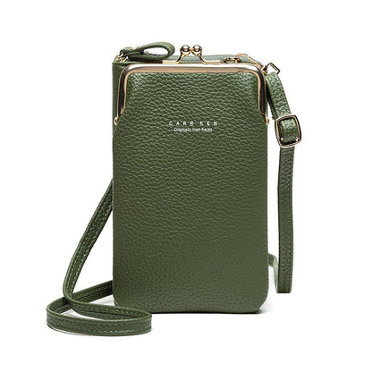 CRYSTAL LEATHER SHOULDER BAG