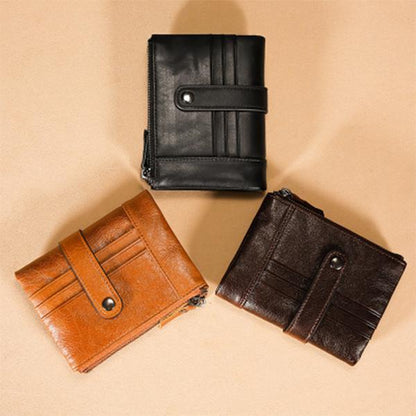 Men's RFID Anti-theft Retro Wallet – Genuine Leather, Secure & Stylish
