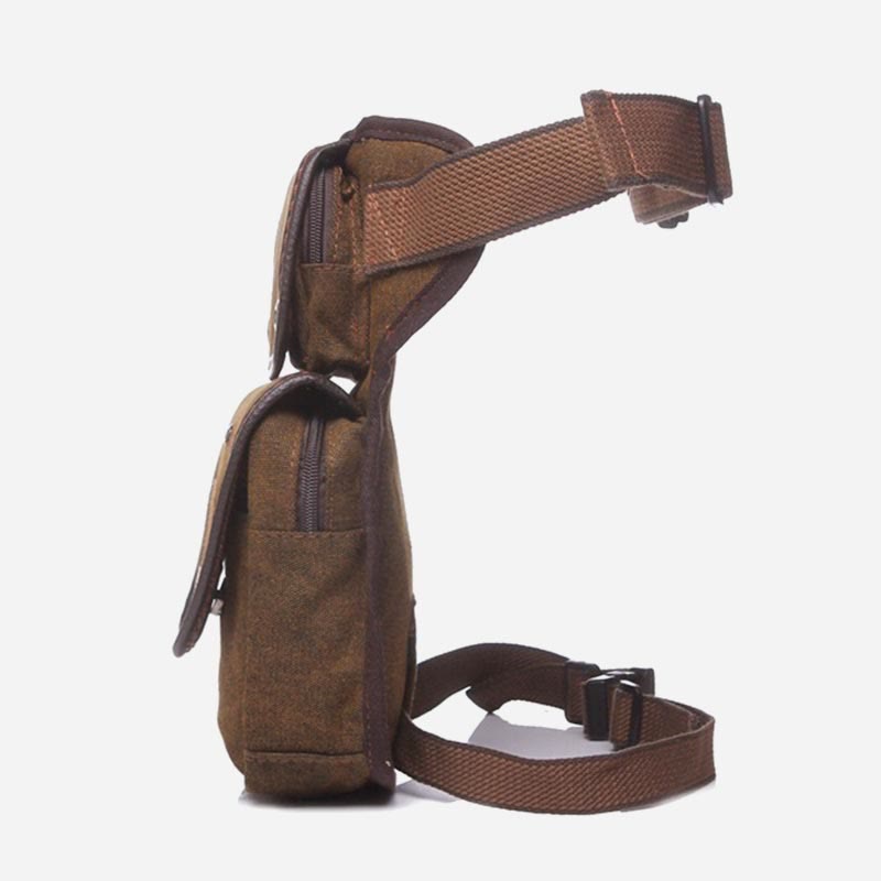 Men’s Retro Canvas Leg Bag – Outdoor Sports Crossbody with Adjustable Strap - VOTVO