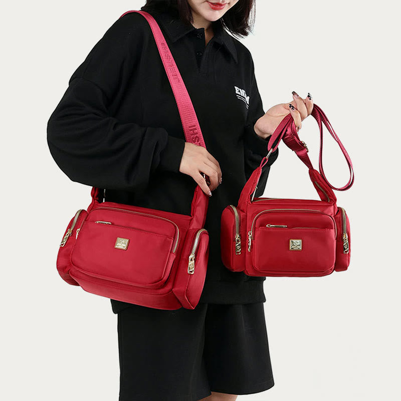 Borsa a tracolla in nylon per donna - Uso quotidiano, tasche multiple, tracolla regolabile