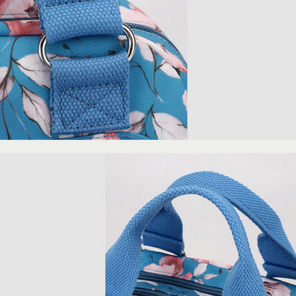 Nylon Crossbody Bag for Women - Colorful Flower Print Handbag with Adjustable Strap