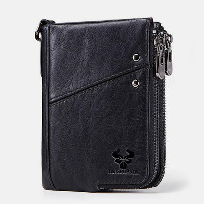 RFID Anti - theft Genuine Leather Multi - slot Bifold Wallet for Men - Stylish Business Wallet - VOTVO