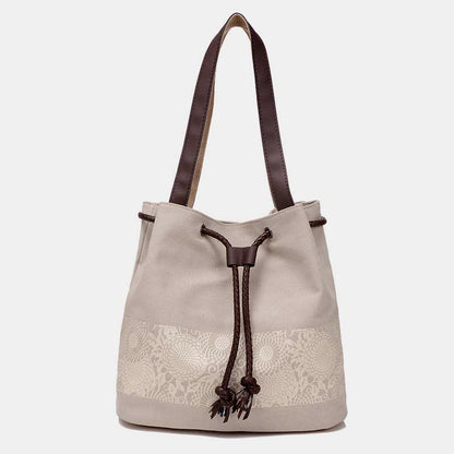 Shoulder Bag for Women – Casual Large Capacity Printed Canvas Shopping Handbag