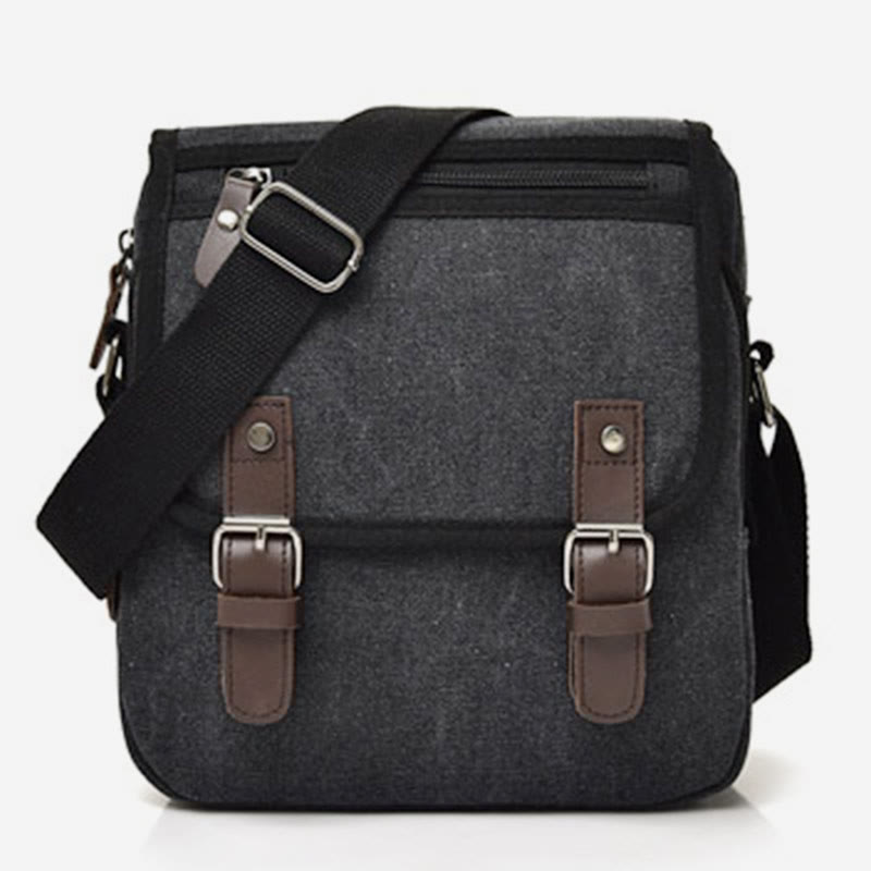 Retro Canvas Messenger Bag for Men – Crossbody Shoulder Bag for Business & Travel