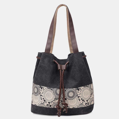 Shoulder Bag for Women – Casual Large Capacity Printed Canvas Shopping Handbag
