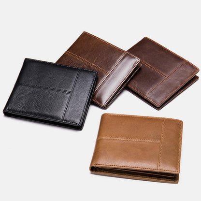 Retro Large Capacity RFID GenuineLeather Wallet