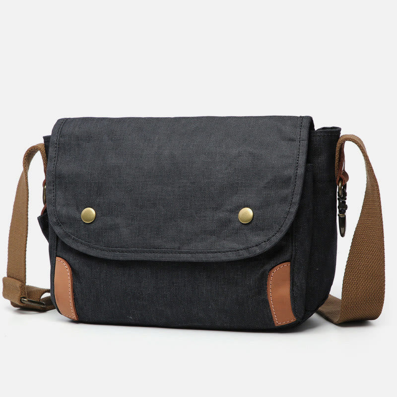 Retro Waterproof Canvas Crossbody Bag for Men – Commuter Messenger Purse